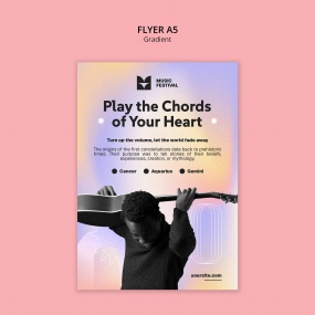 音乐节主题宣传单页A5模板设计